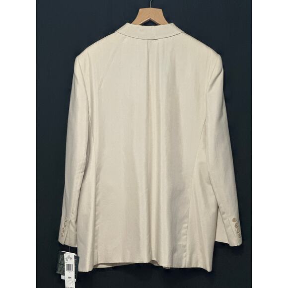 VTG 90s NWT Lauren Ralph Lauren Cream Silk Blend Blazer 20W Designer Classic - Picture 7 of 16